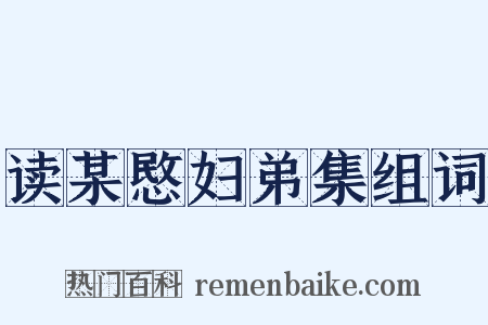 读某愍妇弟集组词是什么意思的图片